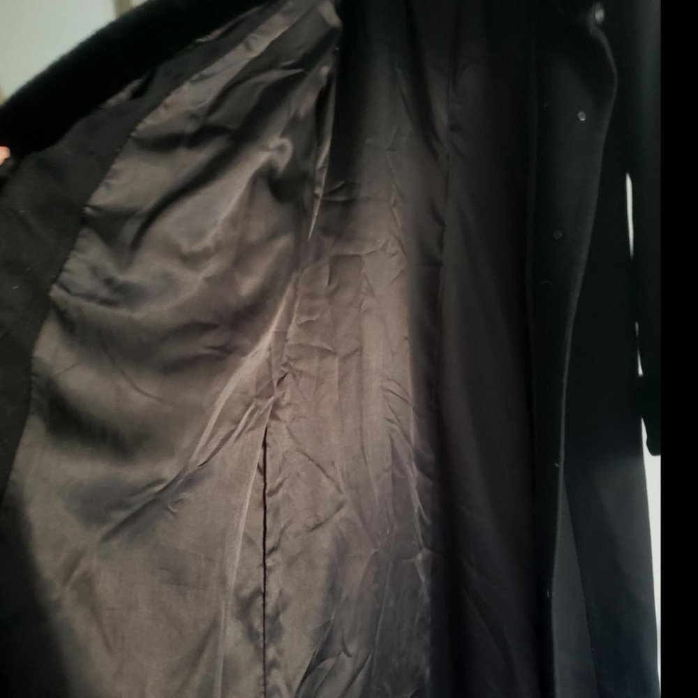*SOLD on Mercari* intage Midnight Velvet Full Length Wool with Faux Fur Coat - Picture 6 of 6